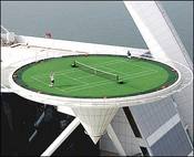 Tennis on the Burj al Arab helipad