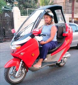 Haya Karadhseh Qubain on her scooter